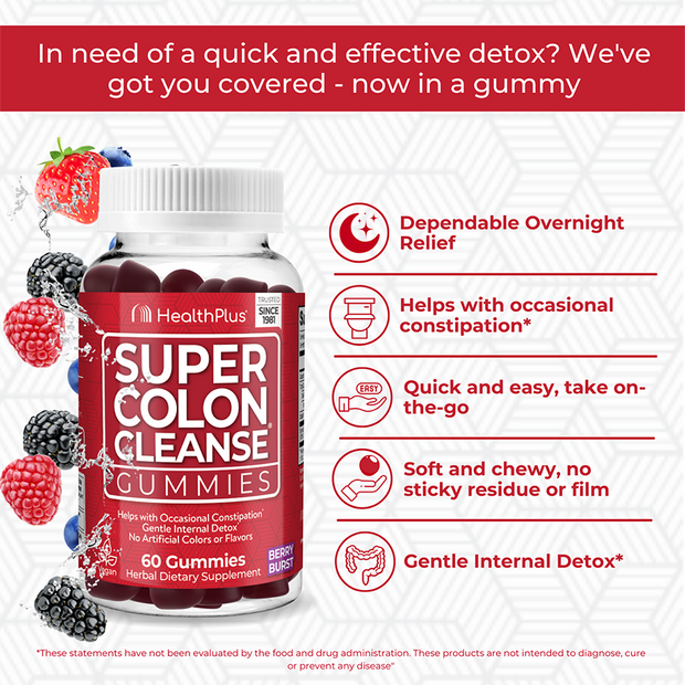 Super Colon Cleanse Gummies - 60 Gummies - Berry Burst