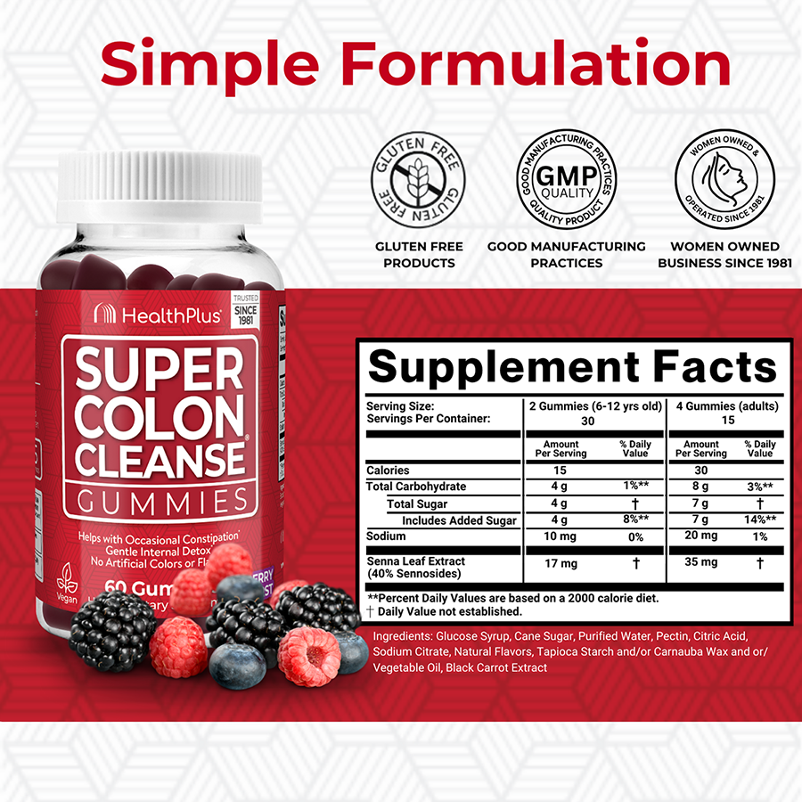 Super Colon Cleanse Gummies - 60 Gummies - Berry Burst