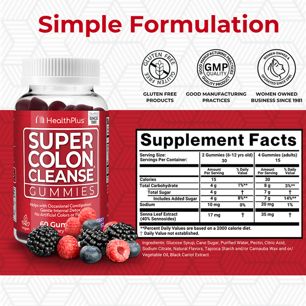 Super Colon Cleanse Gummies - 60 Gummies - Berry Burst